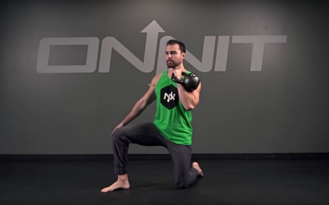 Half Kneeling One Arm Kettlebell Clean Exercise