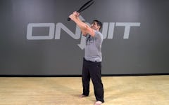 Steel Club Exercise: 2-Hand Angled Press