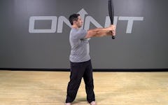 Steel Club Exercise: 2-Hand Side Press