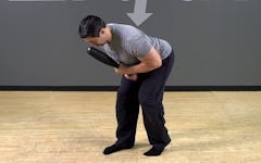 Steel Club Exercise: Staggered Front Hold Good Morning