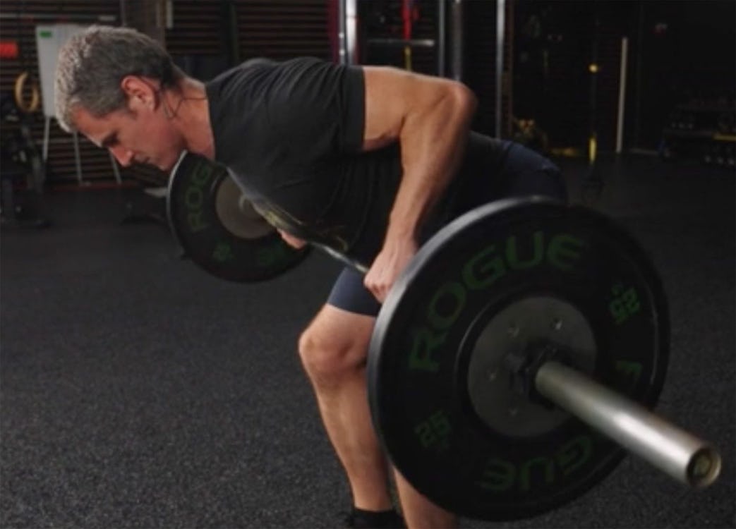 Sean Hyson demonstrates the Pendlay row.